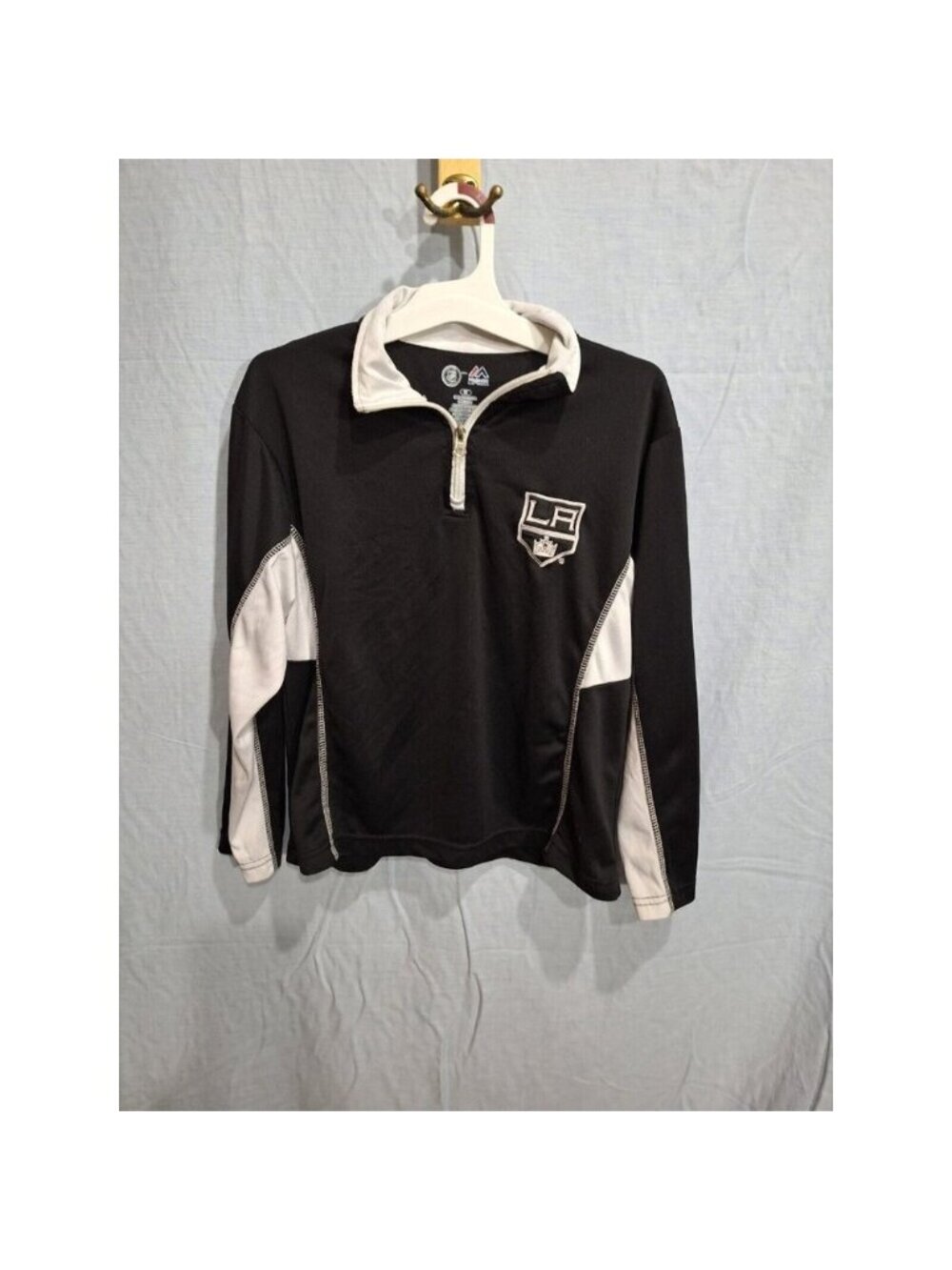 Los Angeles Kings Boys M Majestic 1/4Zip Long Sleeve Shirt
